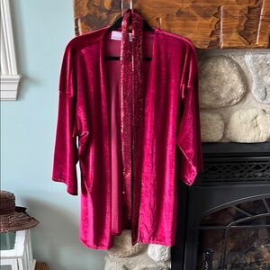 Luxurious Velvet Robe in Rich Pink